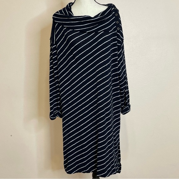 Free People Gotta Have it Cowl Neck Striped Tunic Top Size Medium Tunic Dress - Picture 3 of 13
